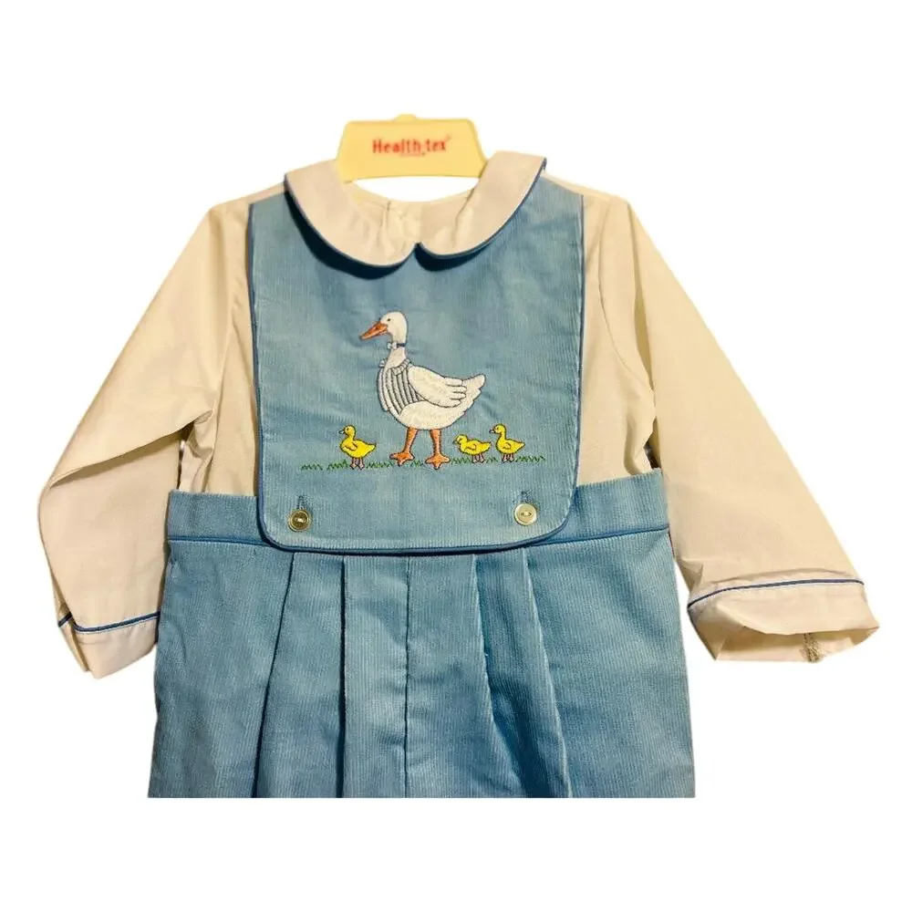 Vtg Infant Blue Corduroy Overall Jumper Pant/Shirt 24 months, Once Upon a Time